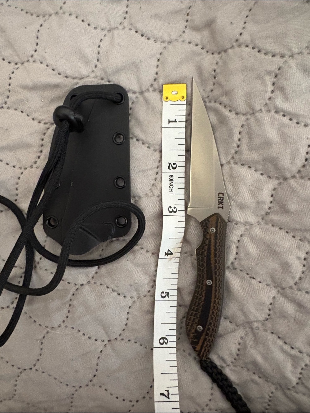 CRKT Fixed Blade Knife with Brown Textured Handle